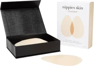 Nippies Teardrop Nipple Covers for Women - Sticky Silicone Pasties with Gentle Lift, Travel Case Included, Fits A-B Cups