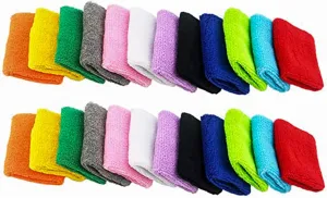 Ogrmar 12 Pairs Cotton Sweat Sports Sweatband Basketball Wristband (12 Pairs)