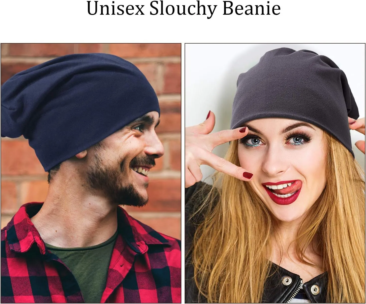Outus 4 Pieces Thin Knit Slouchy Cap Beanies Hat Unisex Hip-Hop Sleep Cap Dwarf Hat