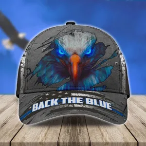 Personalized Black the Blue Police 3D Classic Cap All Over Printed for him
