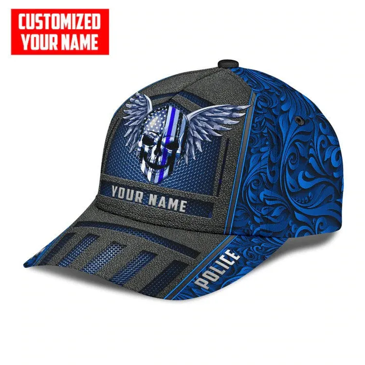 Personalized Black the Blue Police 3D Classic Cap All Over Printed for him