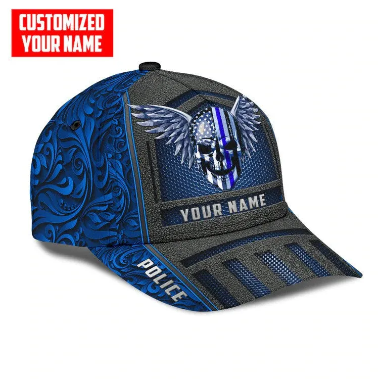 Personalized Black the Blue Police 3D Classic Cap All Over Printed for him