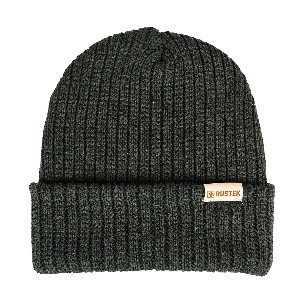 Rustek Double Rib 100% Merino Wool Beanie | Green