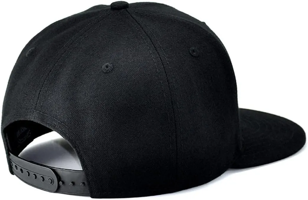 Snapback Hats for Men Flat Bill Black Adjustable Baseball Cap Trucker Hat for Dad American Flag Pirate Skull Caps Cool