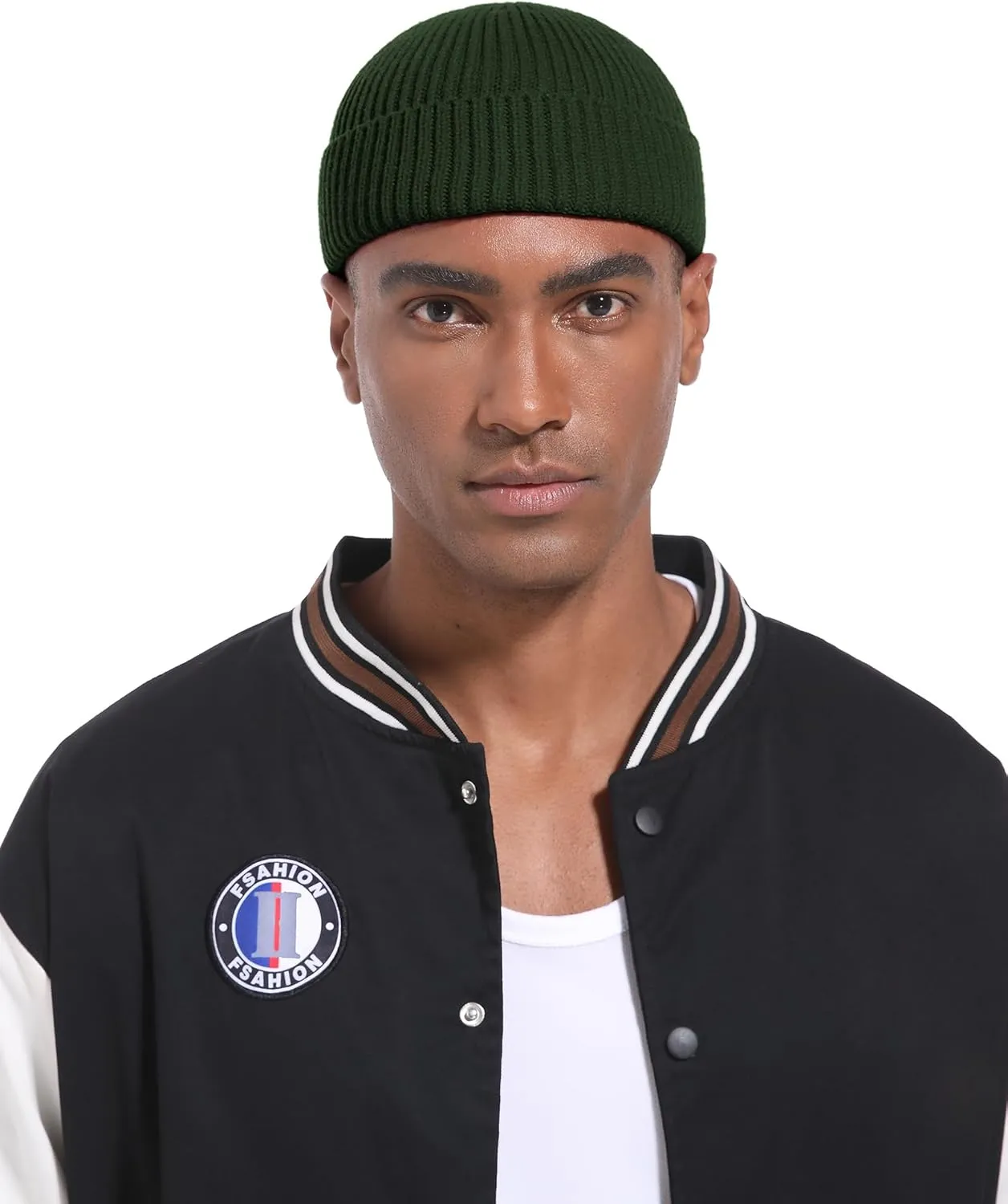 Swag Short Fisherman Beanie for Men Women, Wool Knit Cuffed Fleece Lined Trawler Beanies Winter Warm Hat