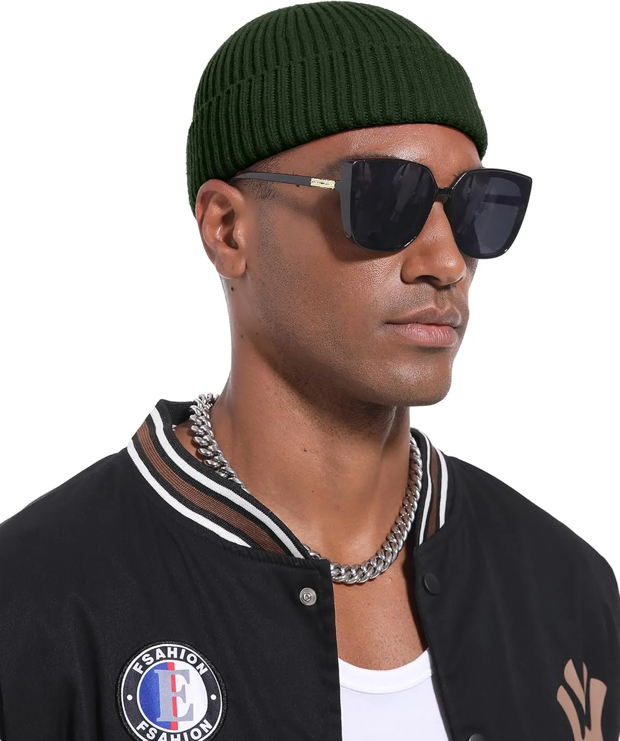 Swag Short Fisherman Beanie for Men Women, Wool Knit Cuffed Fleece Lined Trawler Beanies Winter Warm Hat