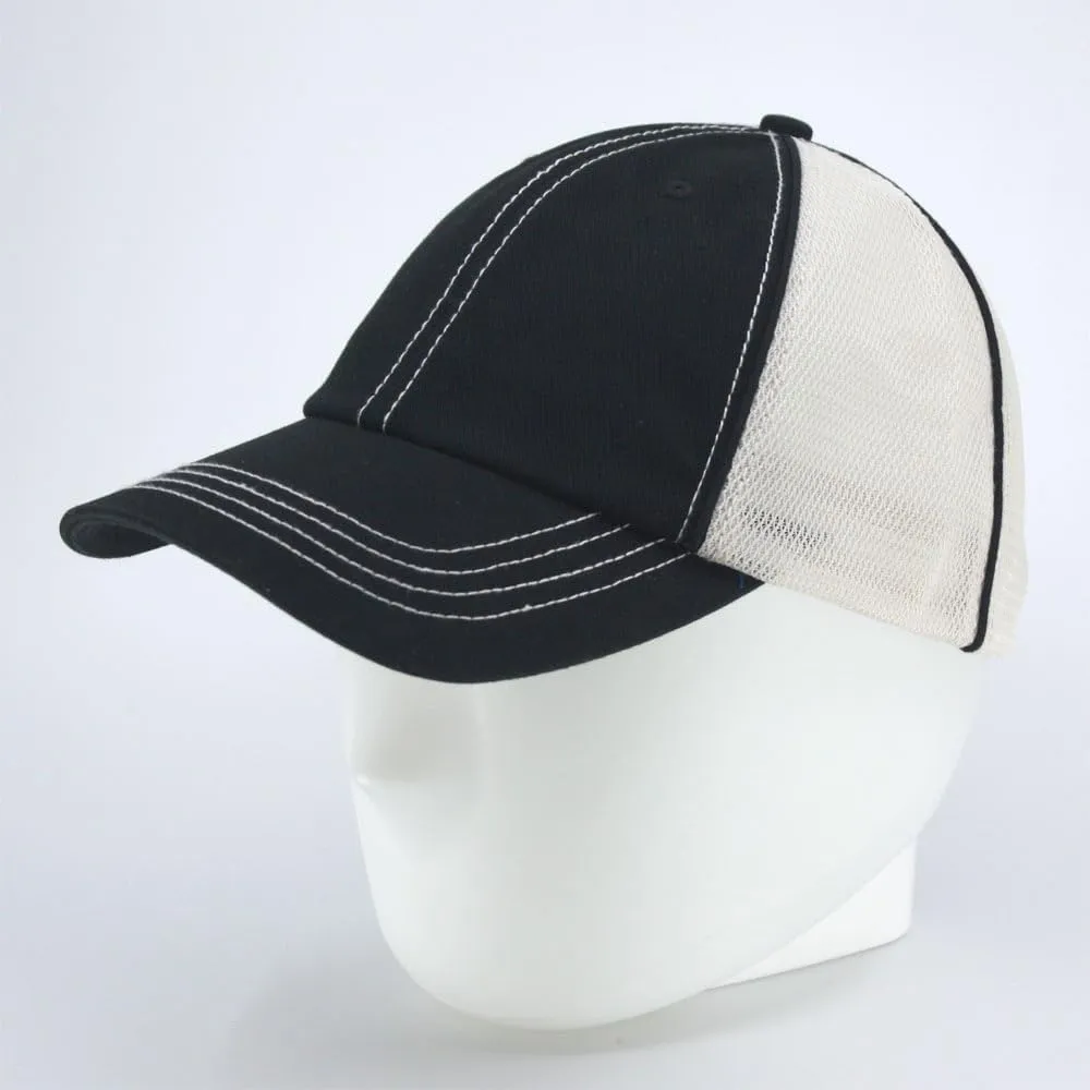 The Vintage Year Washed Cotton Unstructured Soft Mesh Adjustable Trucker Baseball Cap