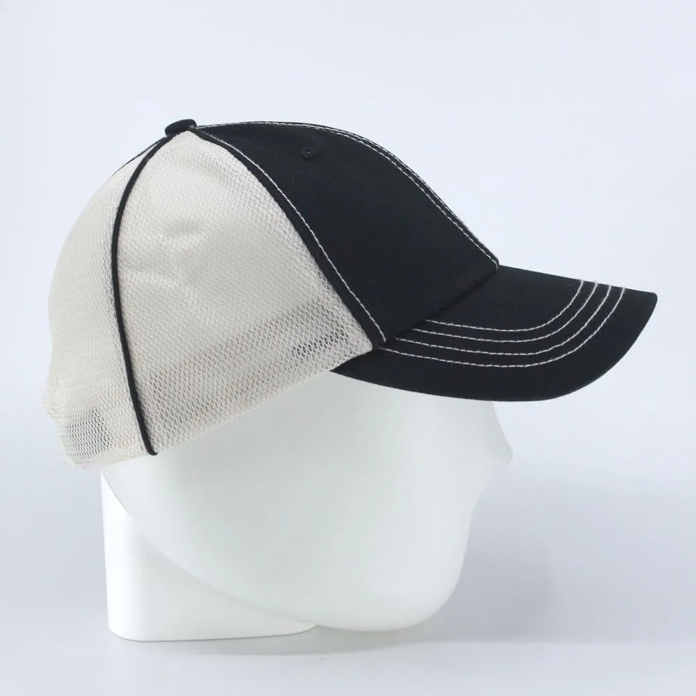 The Vintage Year Washed Cotton Unstructured Soft Mesh Adjustable Trucker Baseball Cap