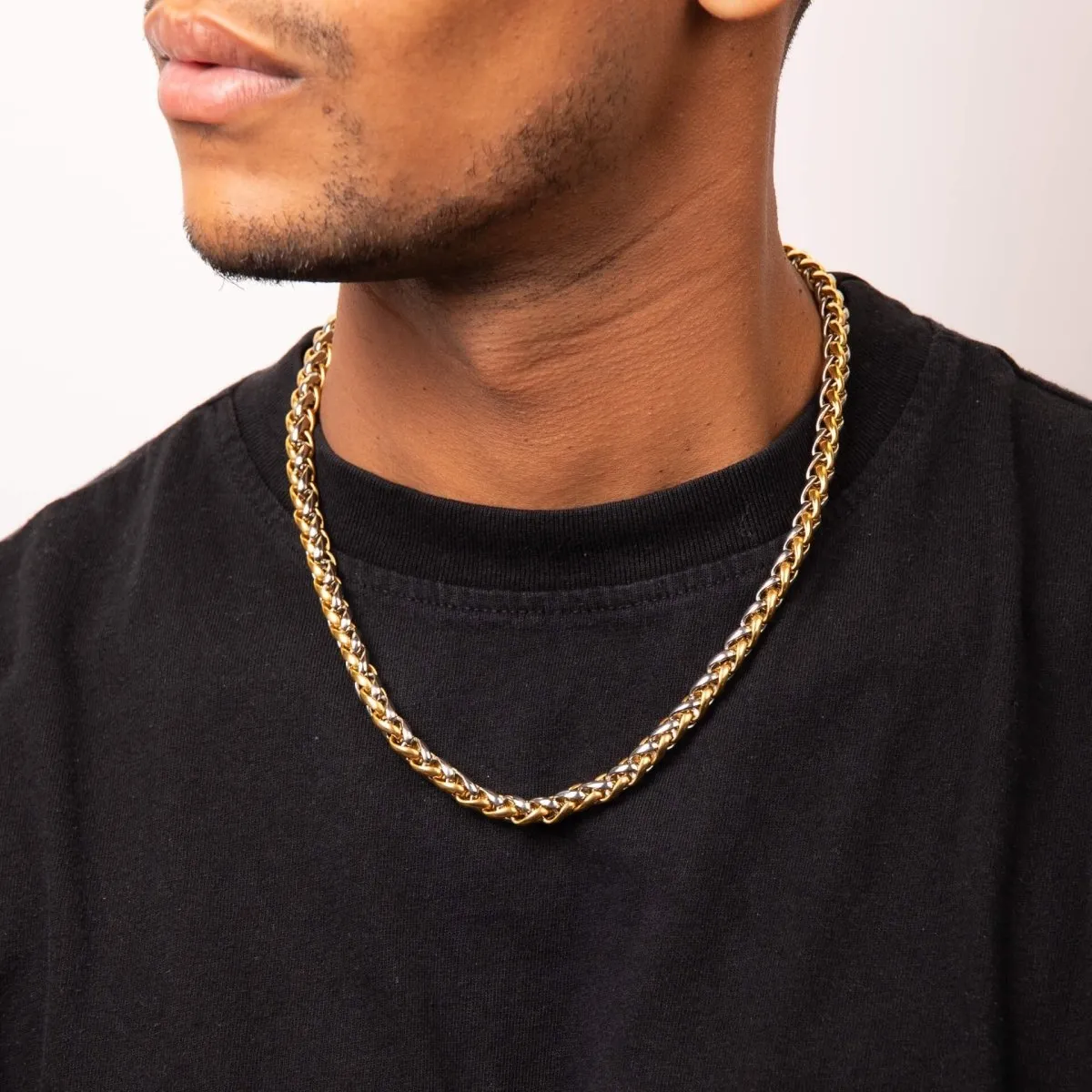 Two Tone Spiga Link Necklace