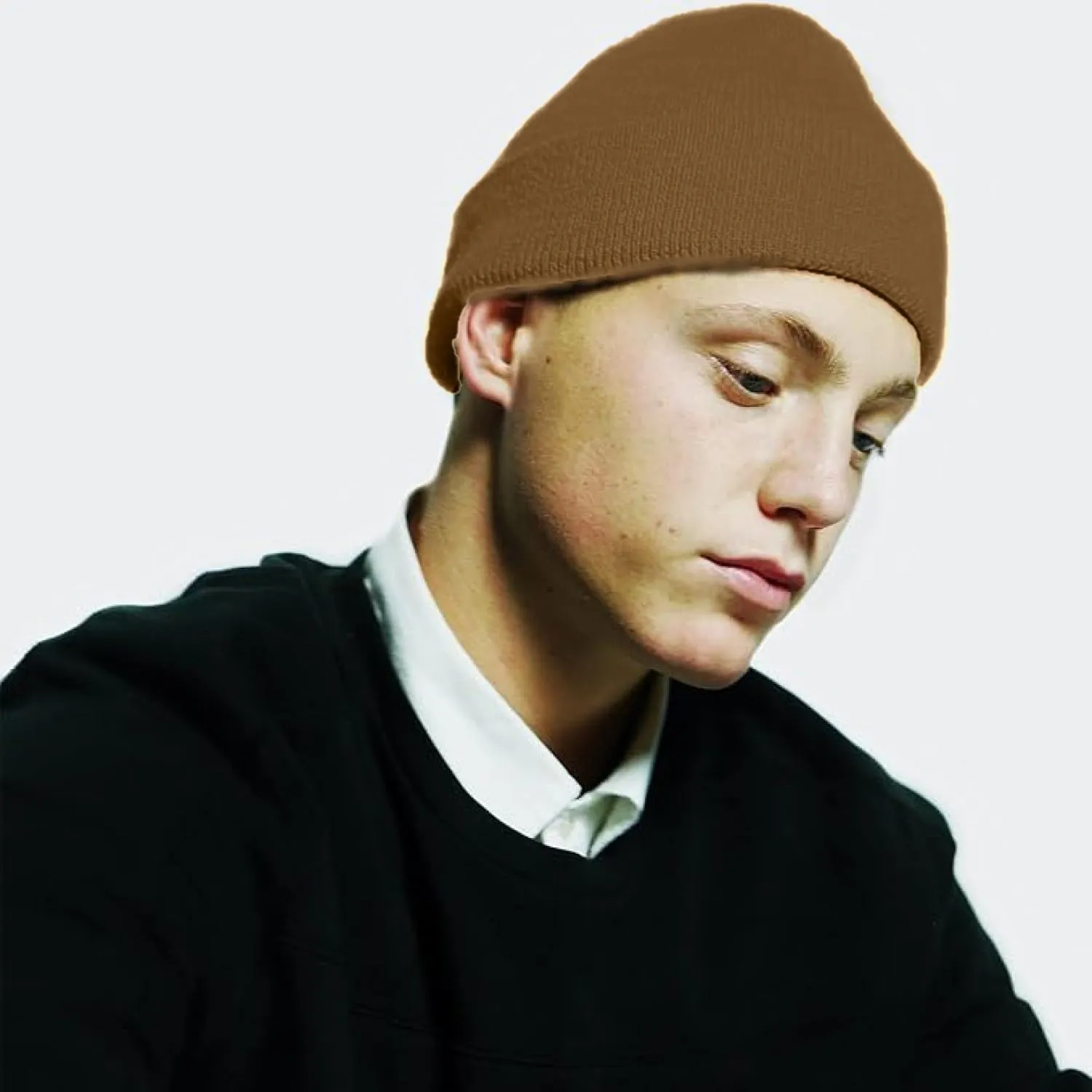 Unisex Solid Knit Cuffed Beanie - for Men and Women Daily Beanies Winter Warm Hat Skull Cap
