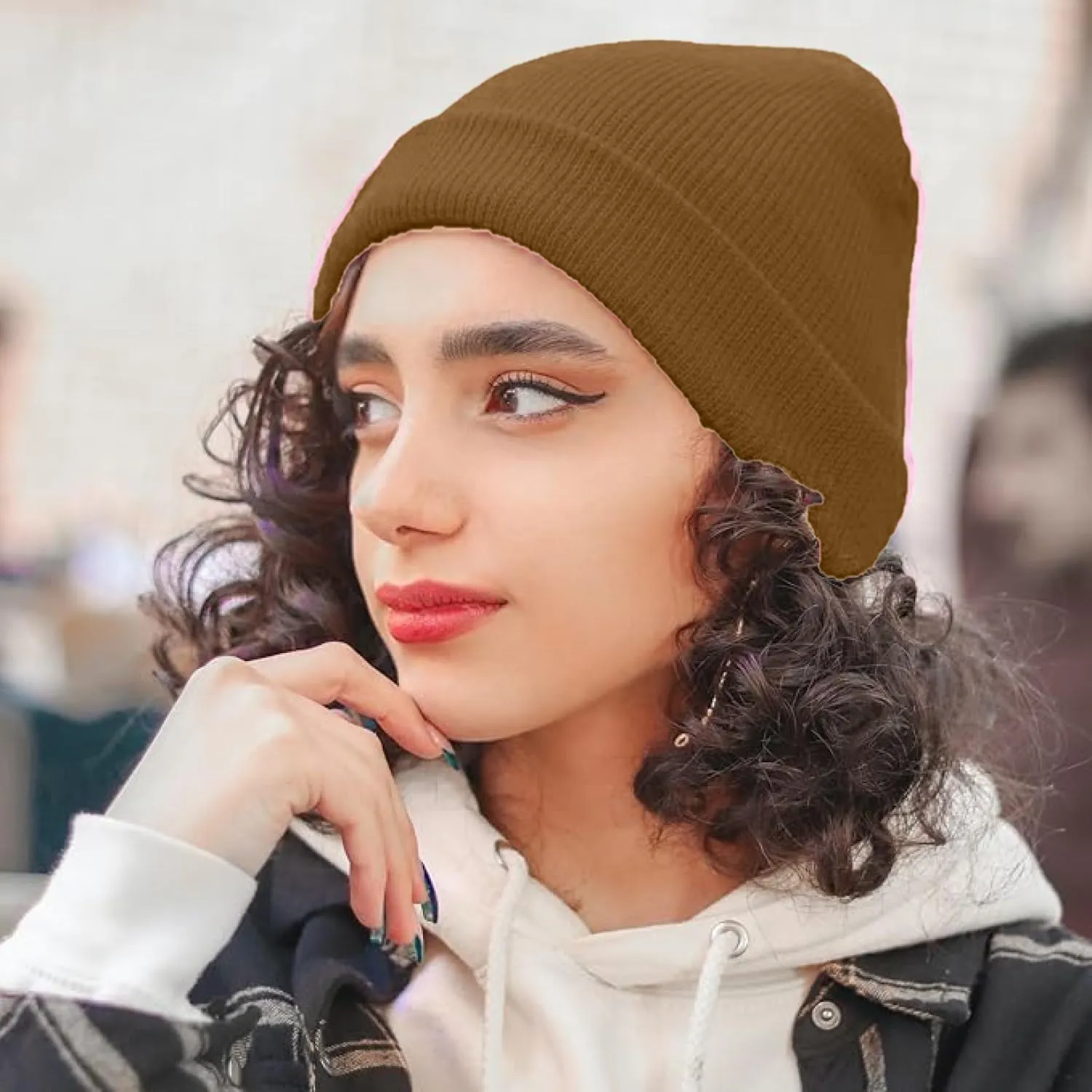Unisex Solid Knit Cuffed Beanie - for Men and Women Daily Beanies Winter Warm Hat Skull Cap