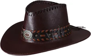 Vintage Western Cowboy Hat for Men Women Comfy Wide Brim Cowgirl Fedora Hats Wide Brim Felt Cowboy Hat for Women Men