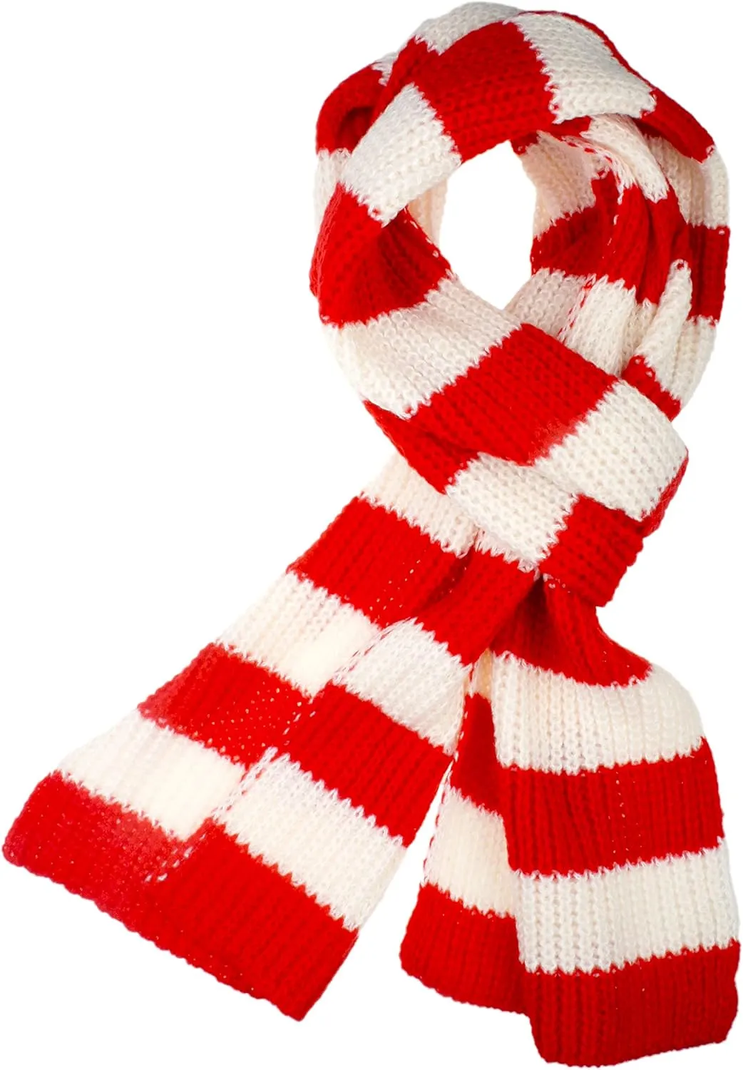 VIVIAN & VINCENT Fall Winter Ultra Soft Knit Striped Scarf for Women Men Boys Girls