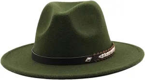 Women Men Fedora Hats Panama Hat Wide Brim Sun Protection Cap Classic Top Hat for Party Wedding