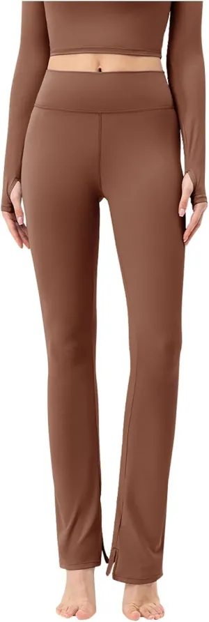 Women's Yoga Leggings High Waist Tummy Control Stright Leg Pants Soft Stretch Gym Workout Work Pants