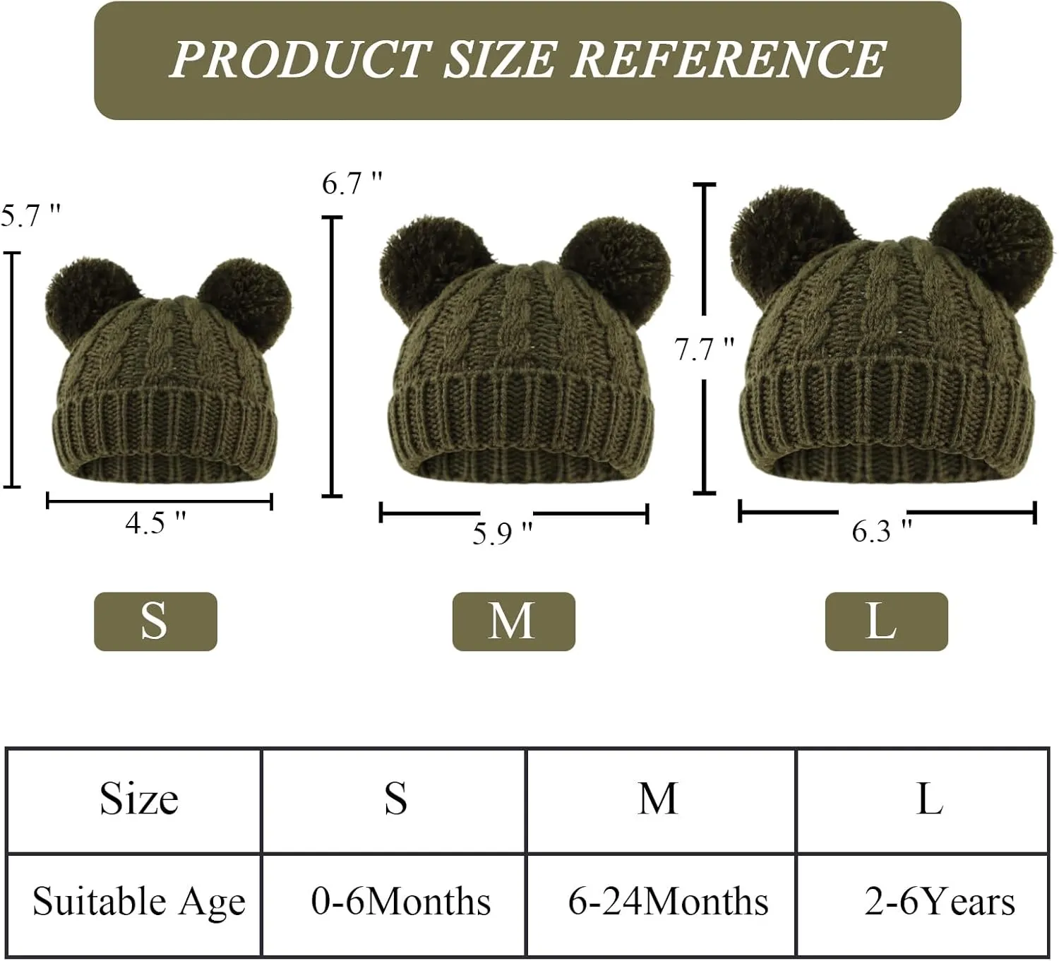 Yuoahcn Baby Girl Beanie Winter Baby Boy Hat with Pom pom Warm Infant Knitted Hats Toddler Kid Beanies